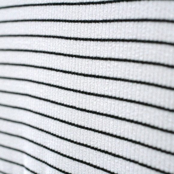 ASOS Striped turtleneck mini dress black white stretchy fit & flare cut out back - Picture 9 of 10